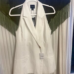 Boohoo Ivory Sleeveless Blazer Vest